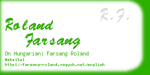 roland farsang business card